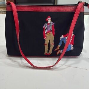 Vintage Sydney love  black and red purse.